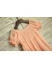 Peach Wrinkled Chiffon Lovely Flower Girl Dress